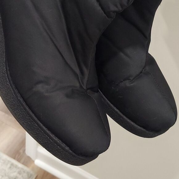 Kate Spade Tall Black Wedge Bow Winter Boots Sz 10 - Picture 10 of 11